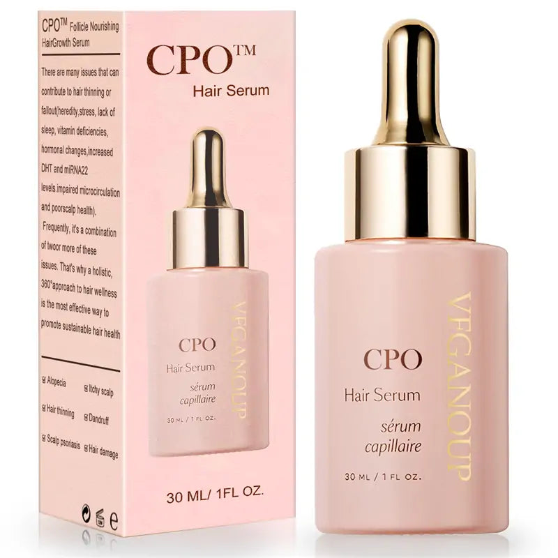 CPO Hair Serum bottle and retail packaging