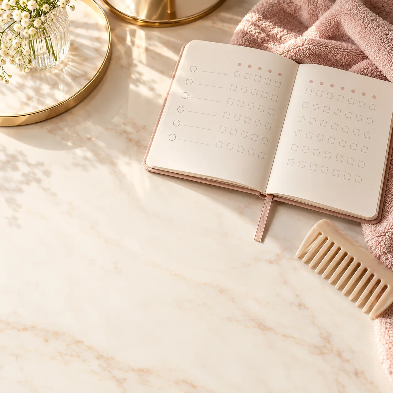 A simple three-week care routine tracker