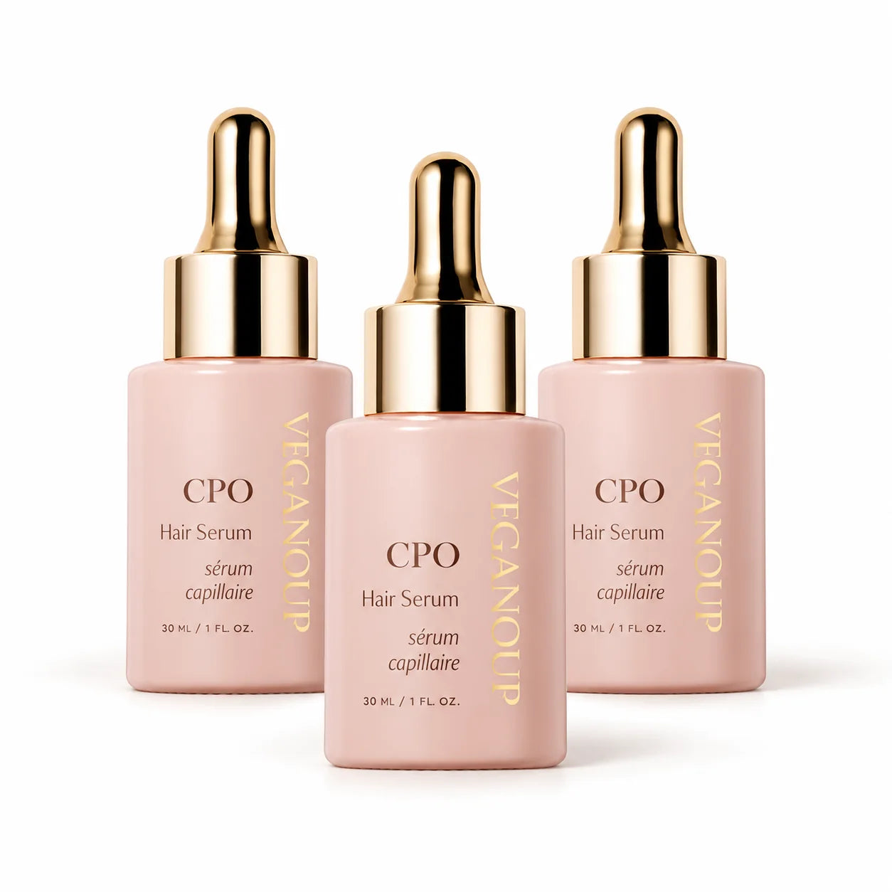 Three CPO Hair Serum bottles
