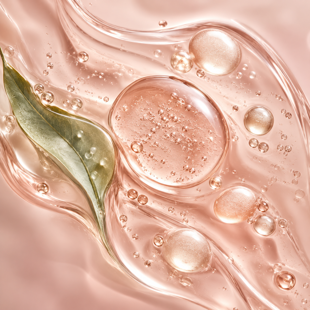 Blush serum texture representing biotin in the CPO formula