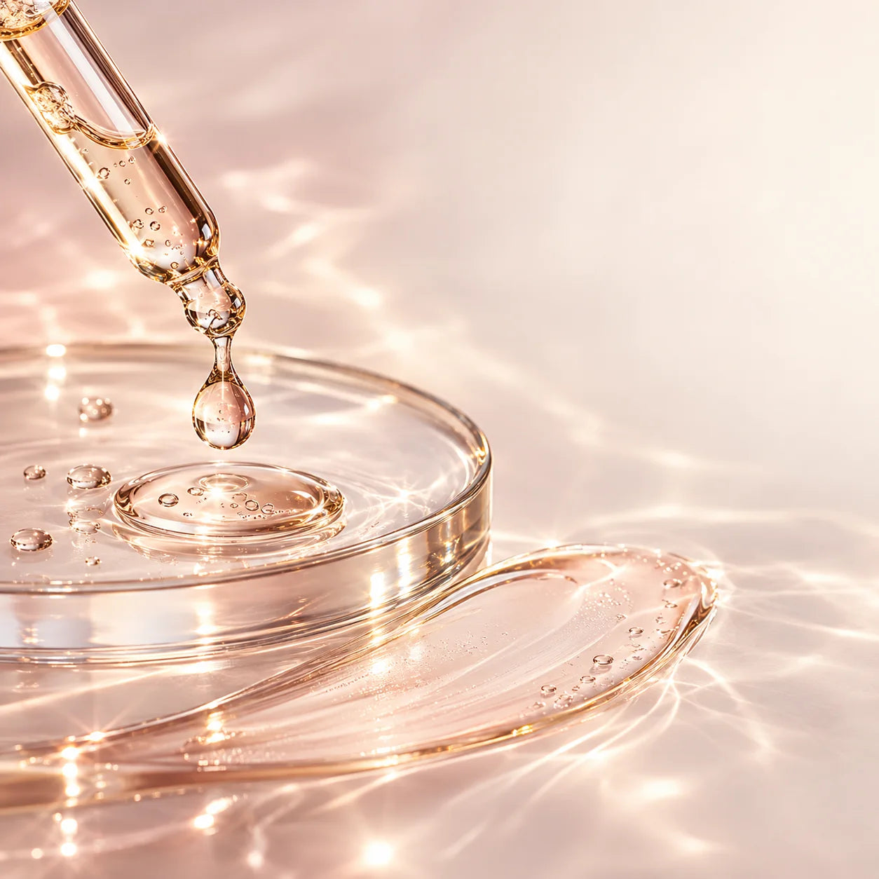 Clear serum texture and dropper detail